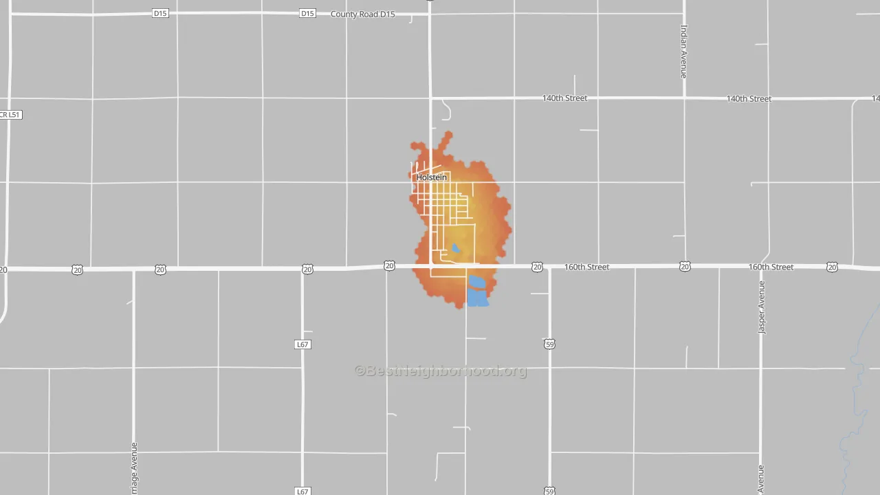 Bike Grade map of Holstein, IA