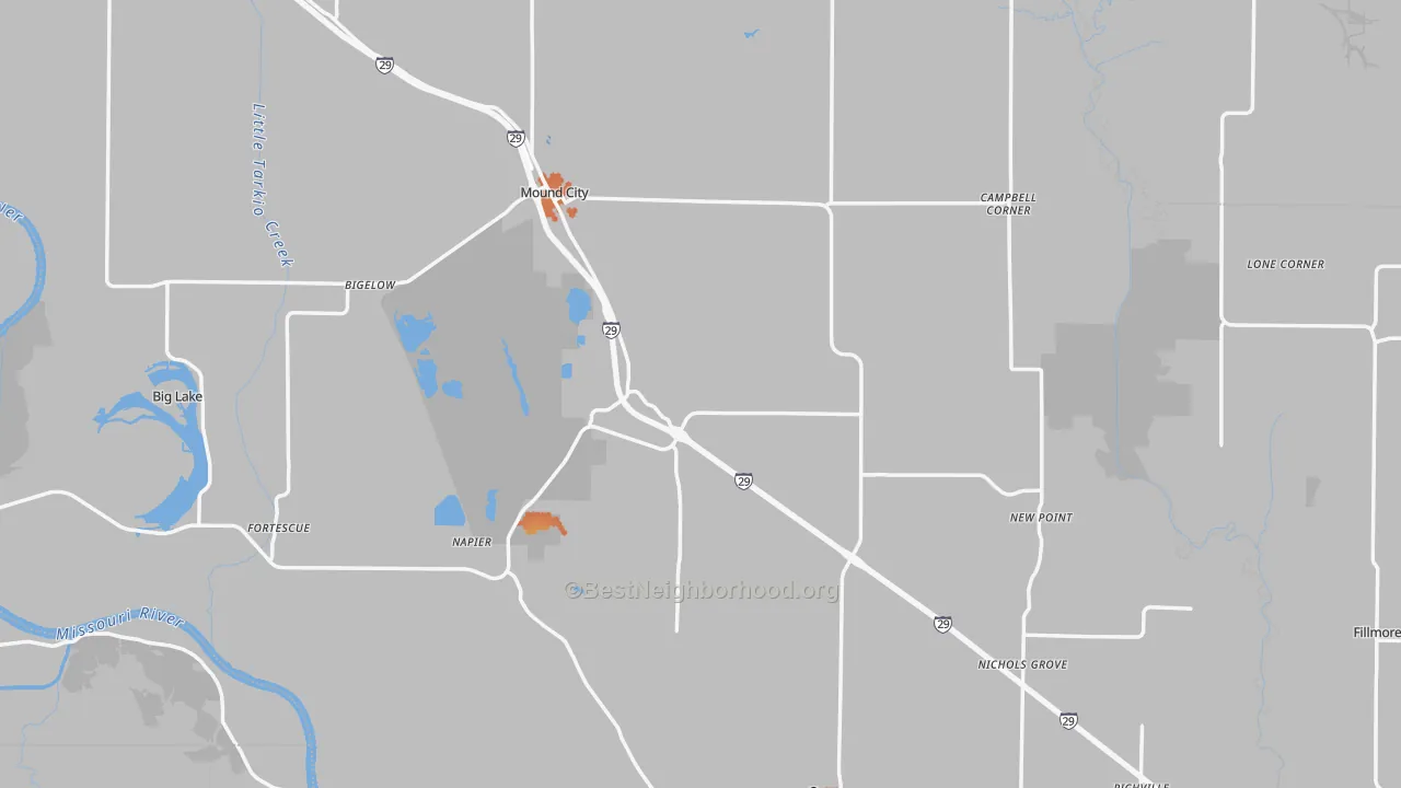 Bike Grade map of Holt County, MO