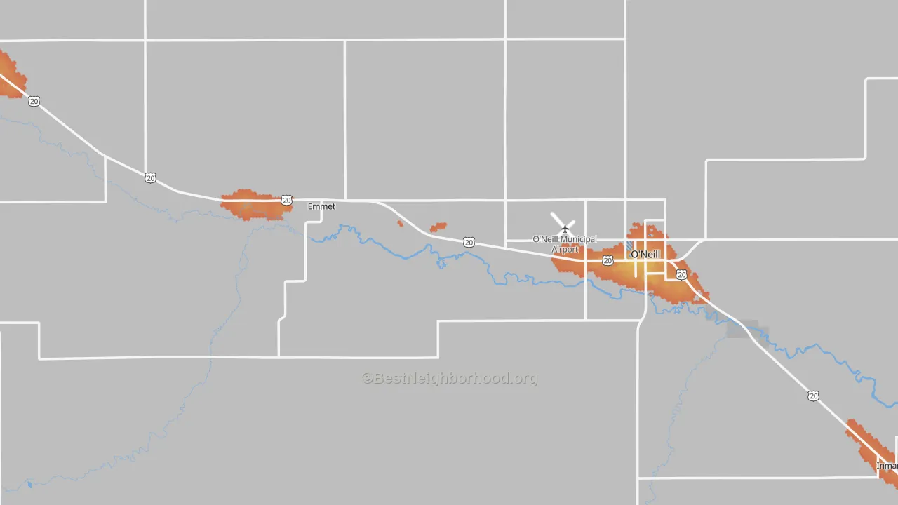 Bike Grade map of Holt County, NE