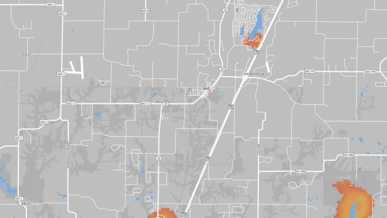 Bike Grade map of Holt, MO