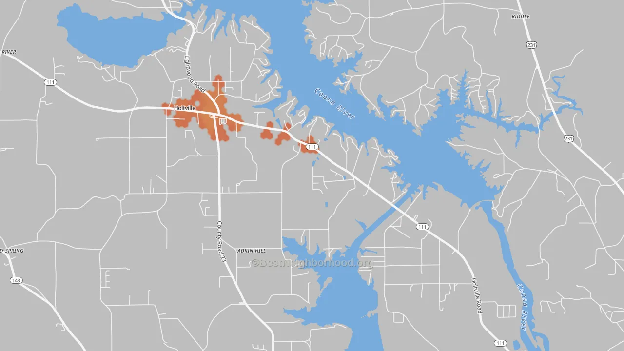 Bike Grade map of Holtville, AL