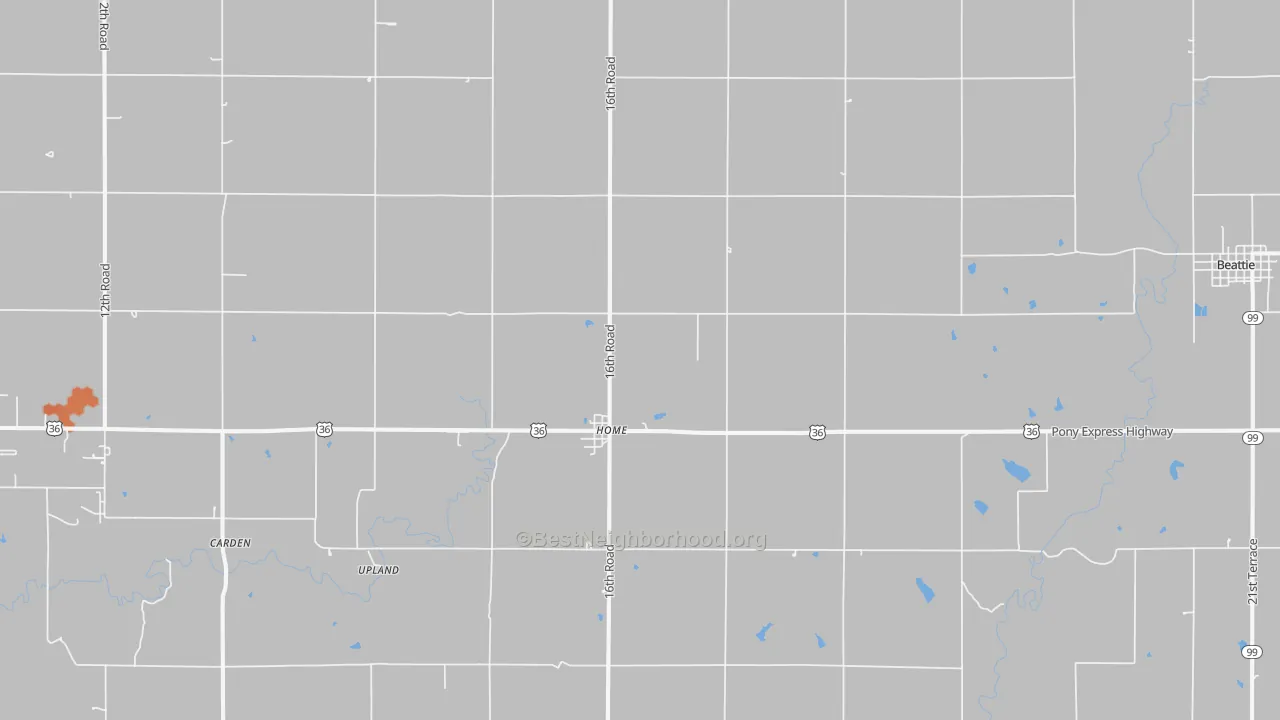 Bike Grade map of Home, KS