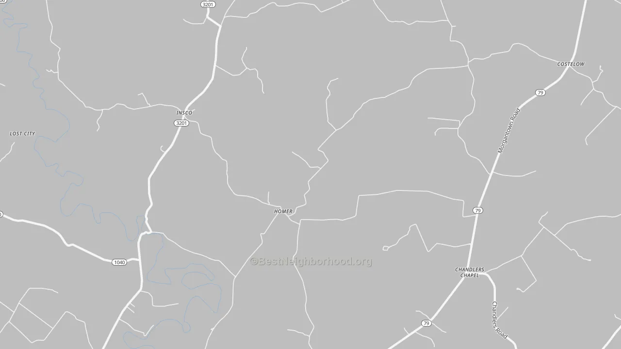 Bike Grade map of Homer, KY