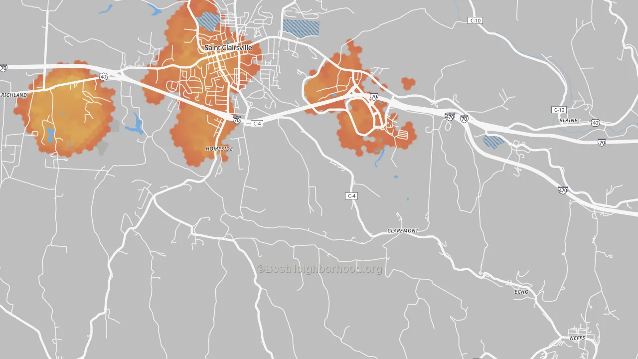 Bike Grade map of Homeside, OH
