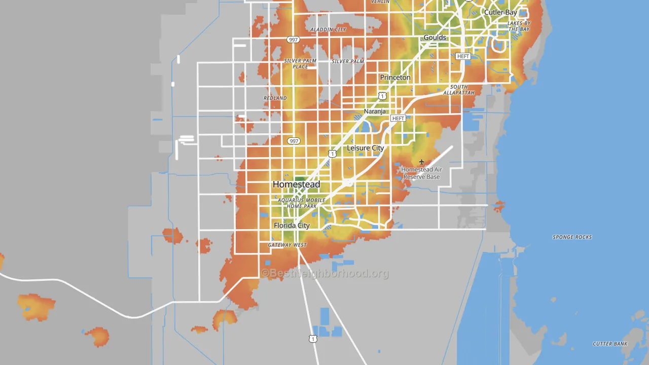 Bike Grade map of Homestead, FL