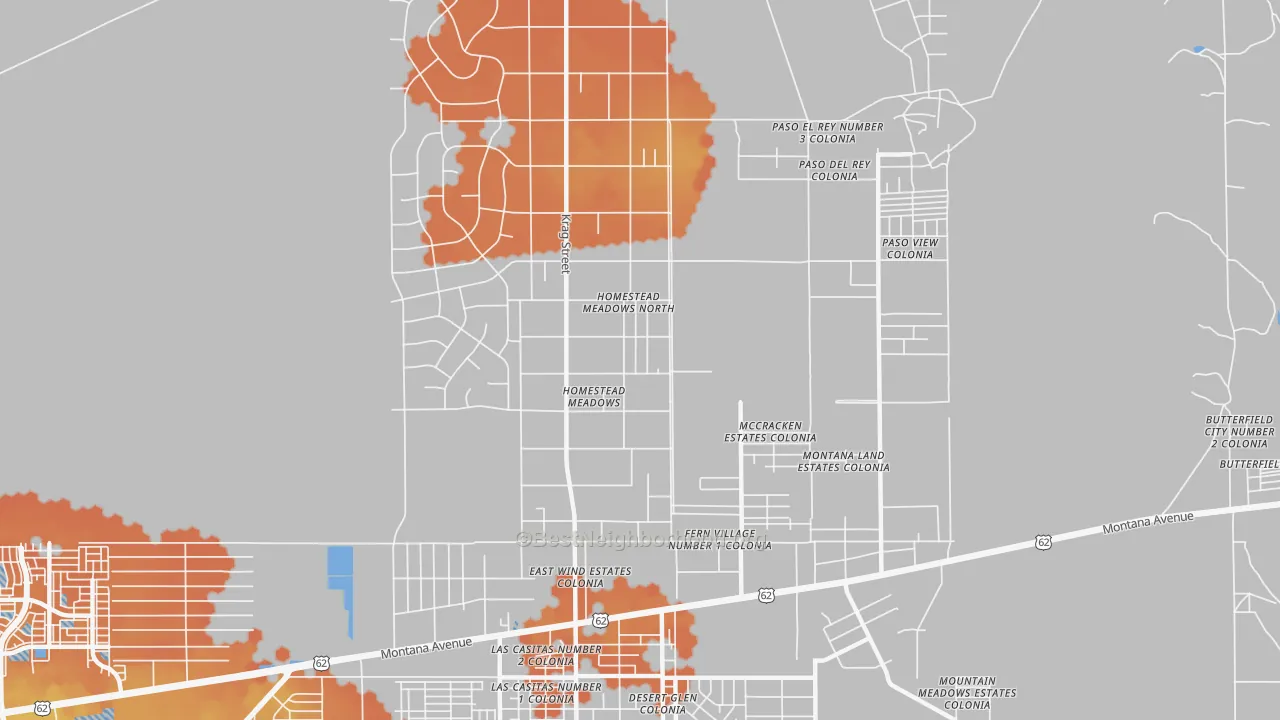 Bike Grade map of Homestead Meadows North, TX