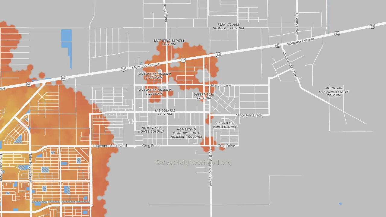 Bike Grade map of Homestead Meadows South, TX