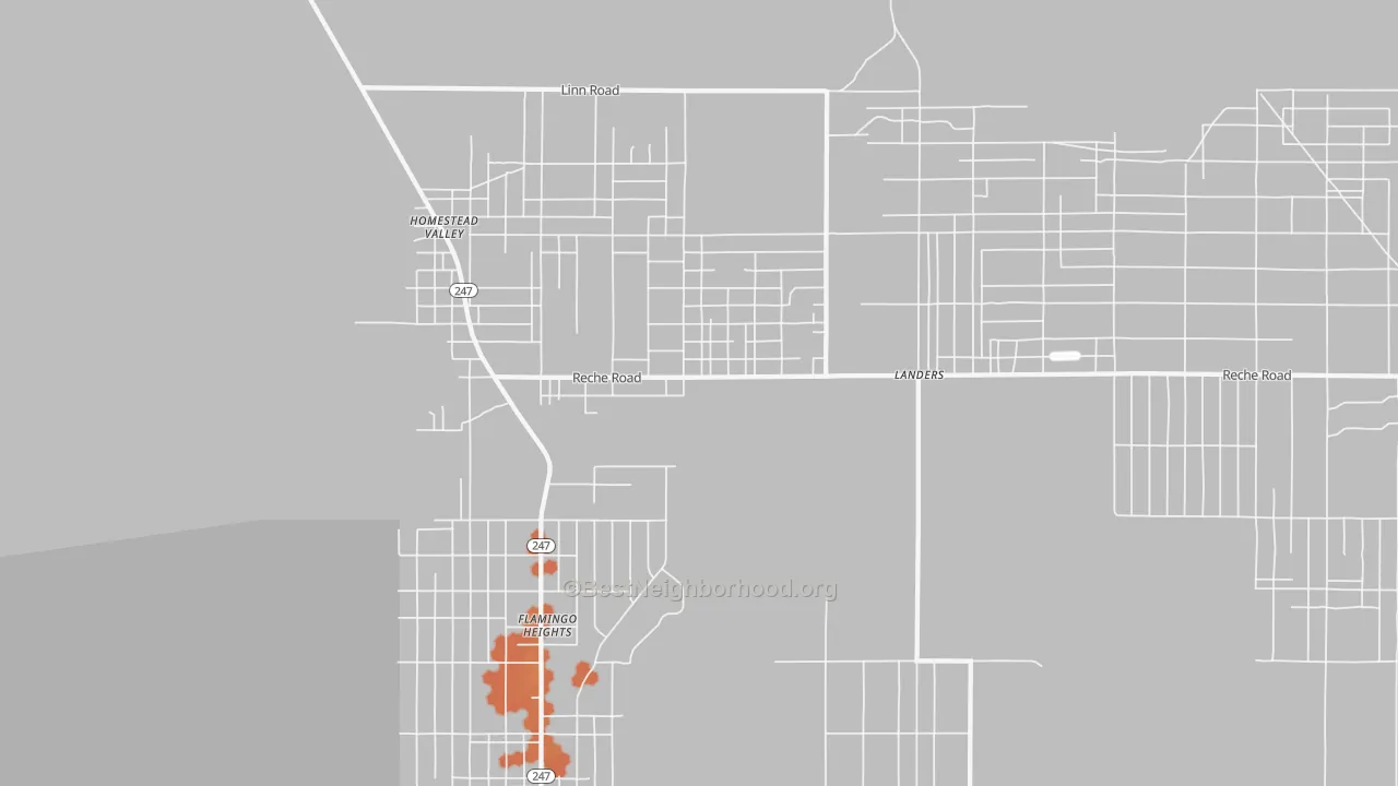 Bike Grade map of Homestead Valley, CA