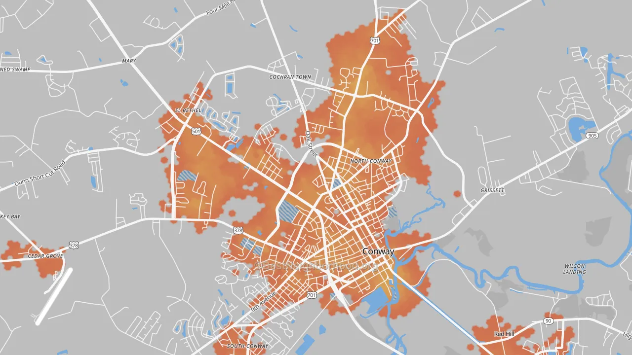 Bike Grade map of Homewood, SC