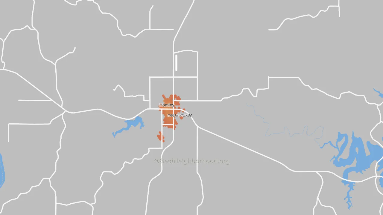 Bike Grade map of Hominy, OK
