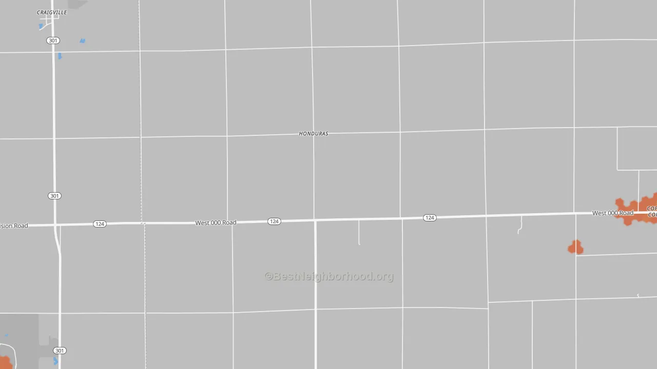 Bike Grade map of Honduras, IN
