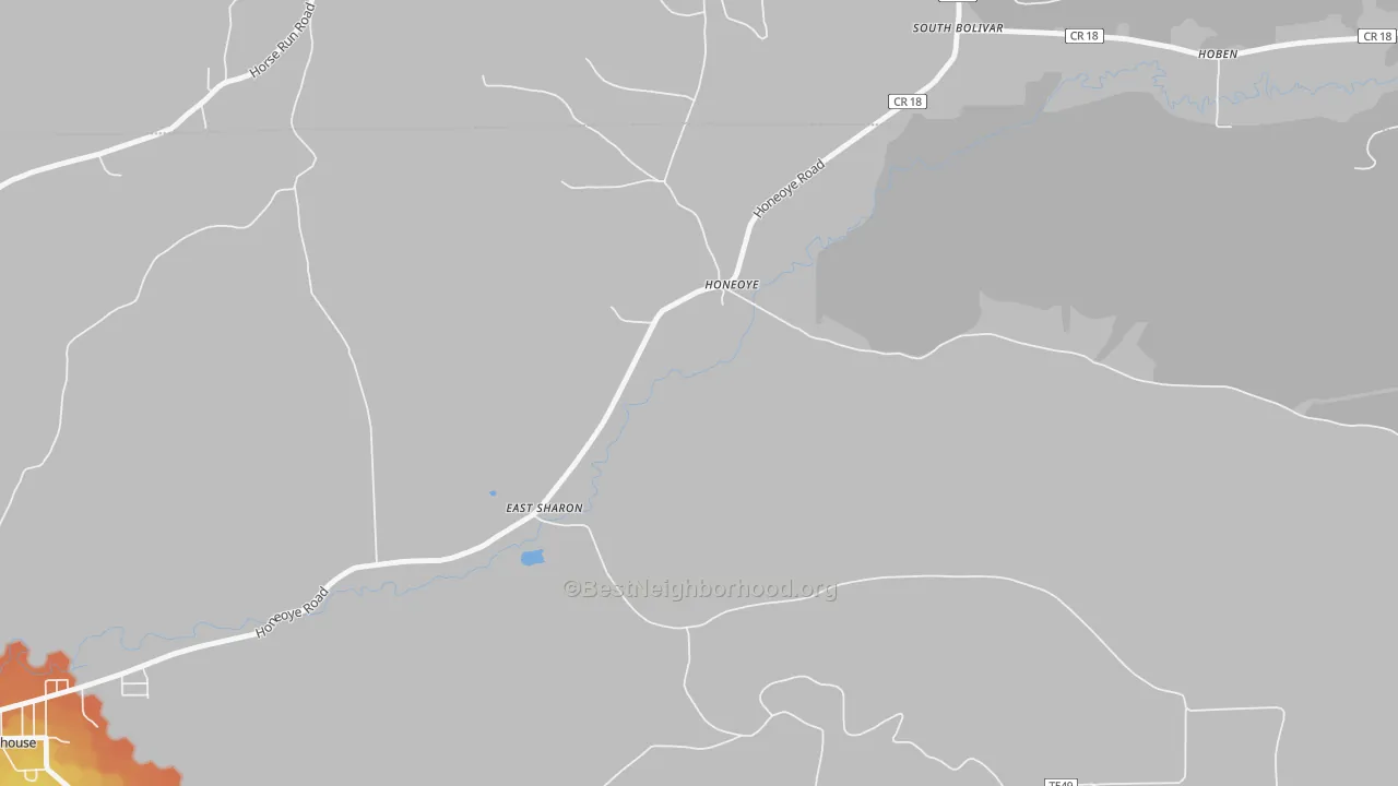 Bike Grade map of Honeoye, PA