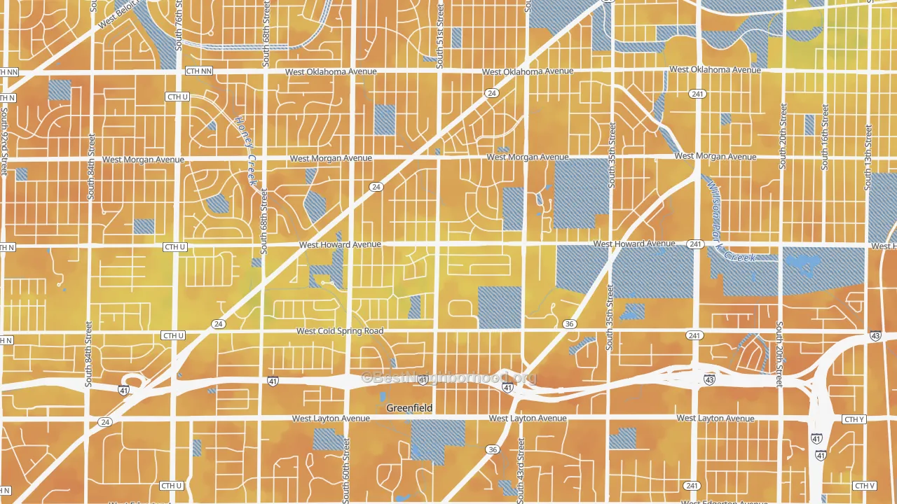 Bike Grade map of Honey Creek Manor, Milwaukee, WI
