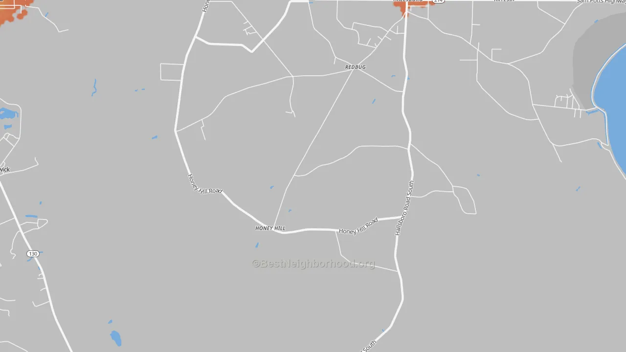 Bike Grade map of Honey Hill, NC