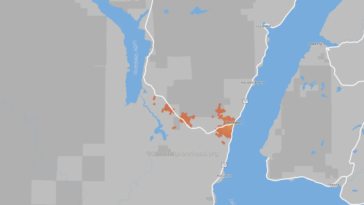 Bike Grade map of Hoodsport, WA
