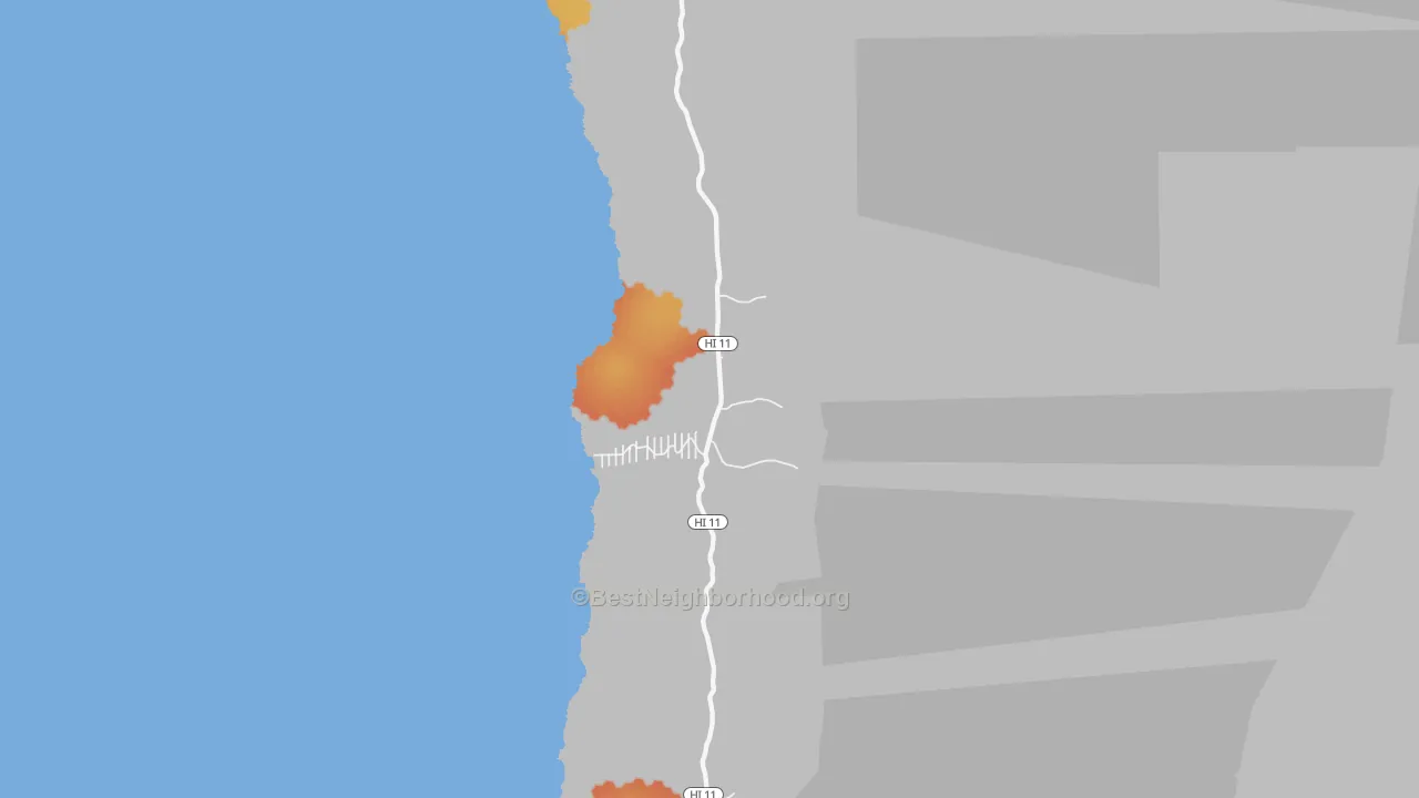 Bike Grade map of Hookena, HI