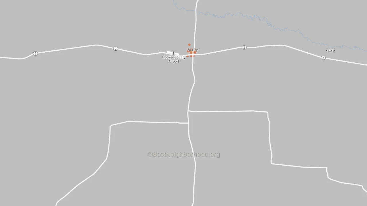 Bike Grade map of Hooker County, NE