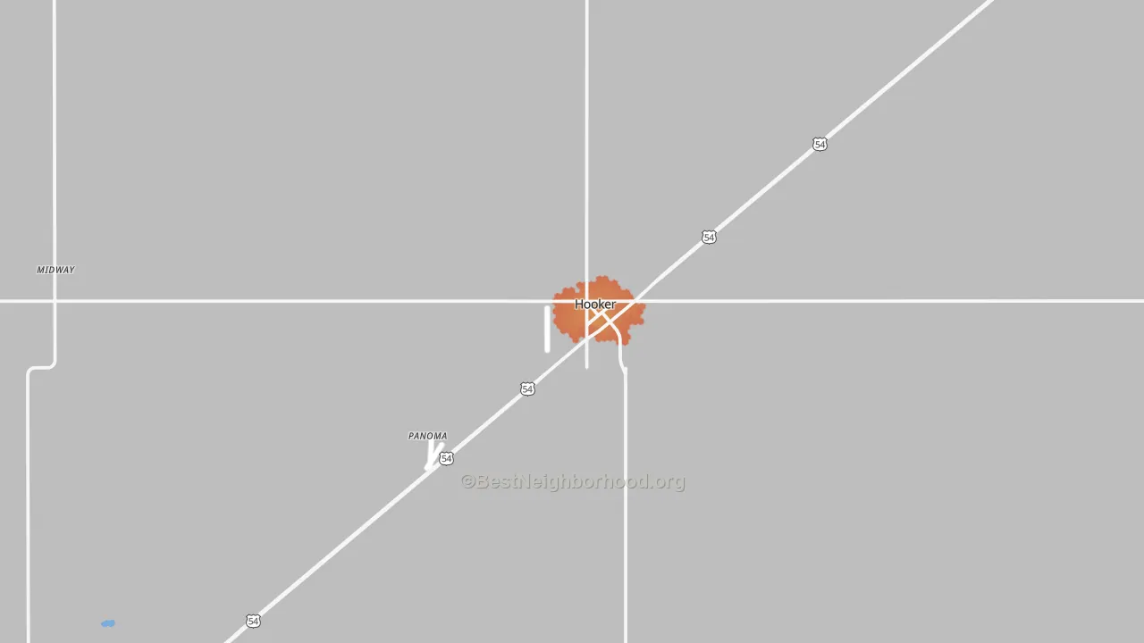 Bike Grade map of Hooker, OK