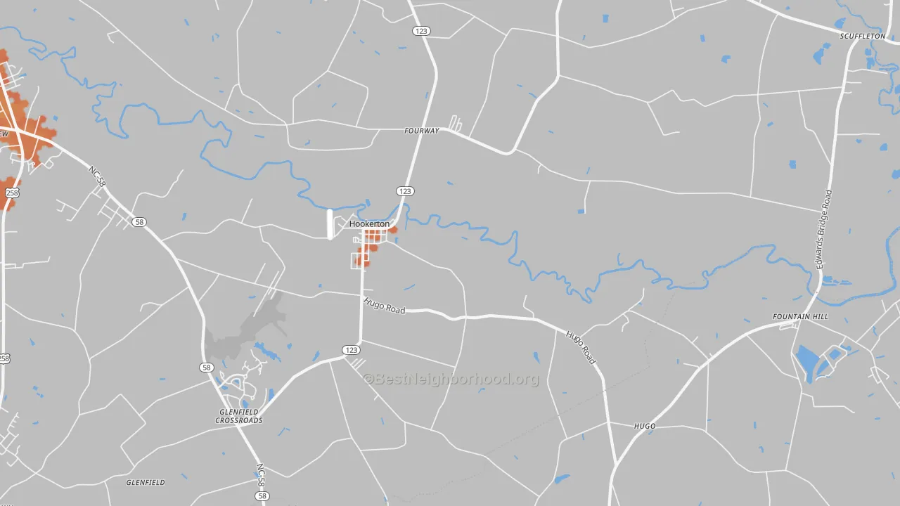 Bike Grade map of Hookerton, NC