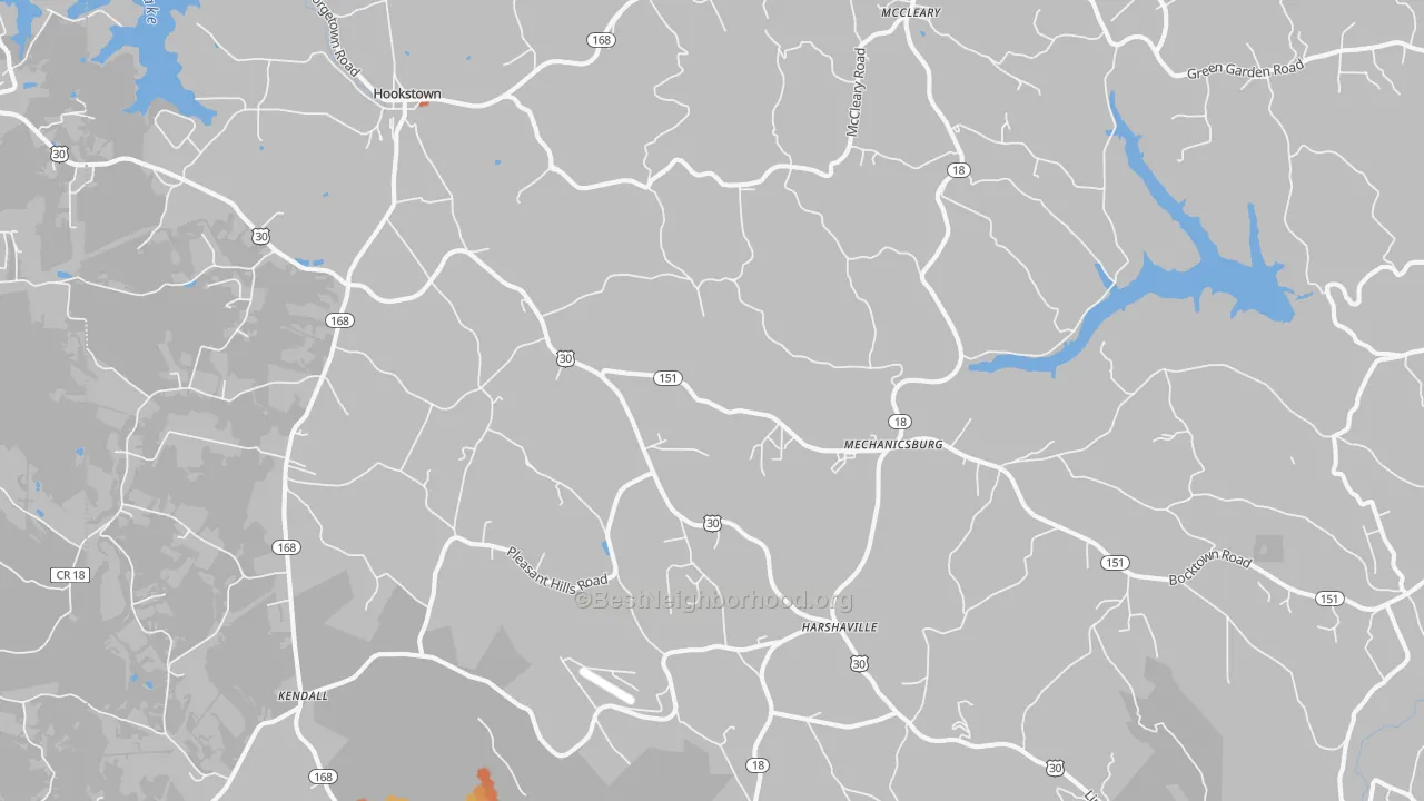 Bike Grade map of Hookstown, PA
