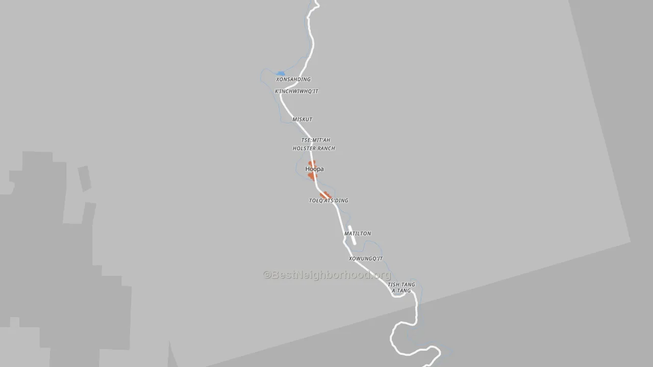 Bike Grade map of Hoopa, CA