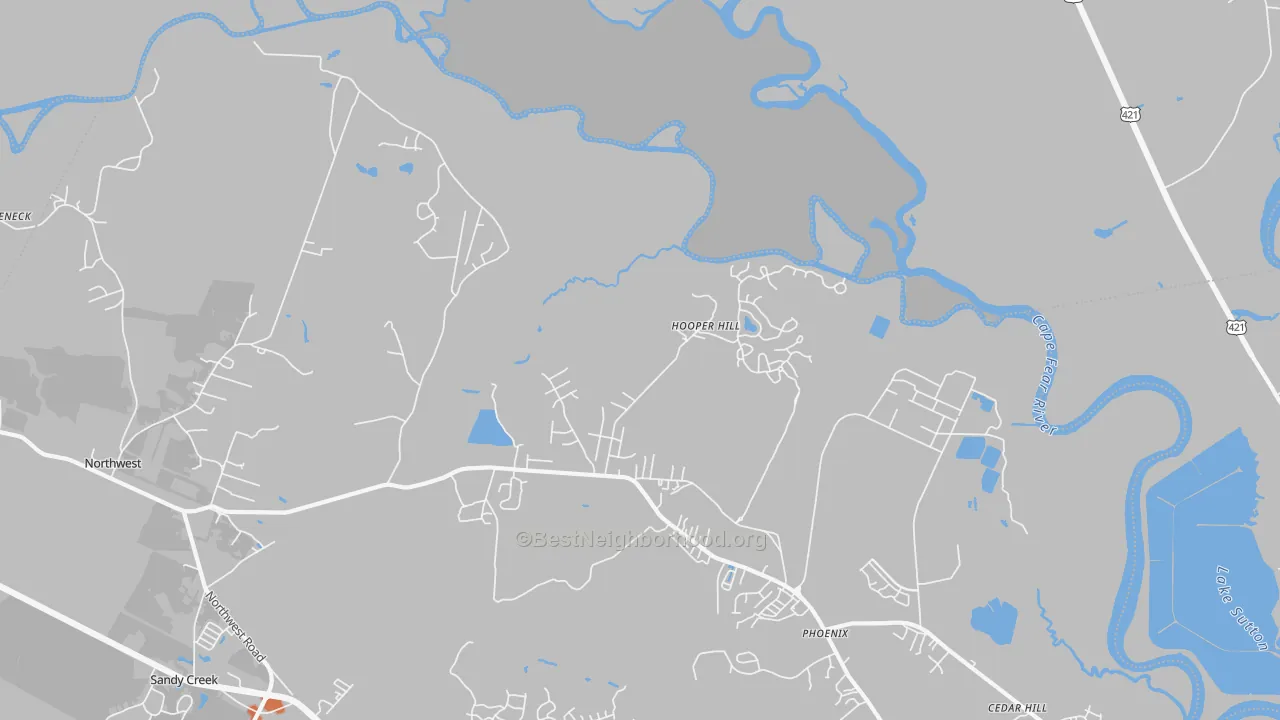 Bike Grade map of Hooper Hill, NC