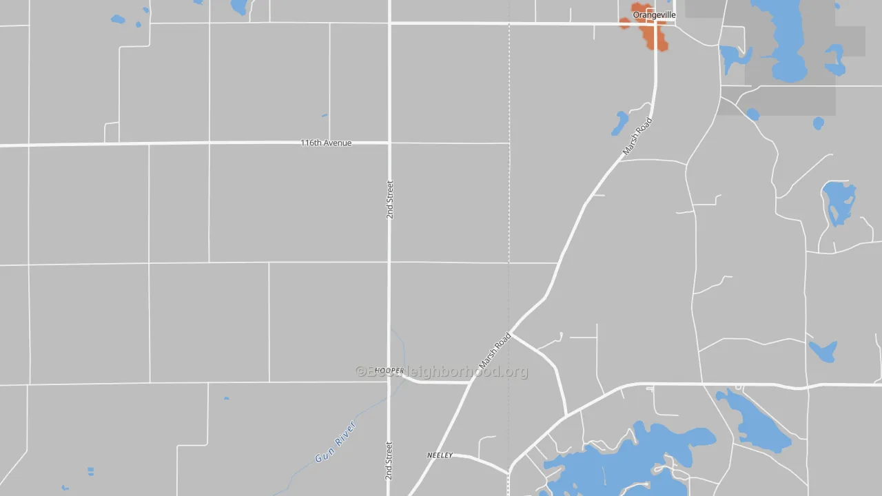 Bike Grade map of Hooper, MI