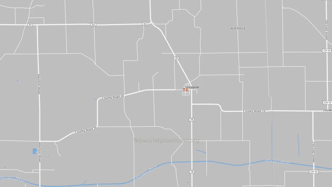 Bike Grade map of Hooppole, IL