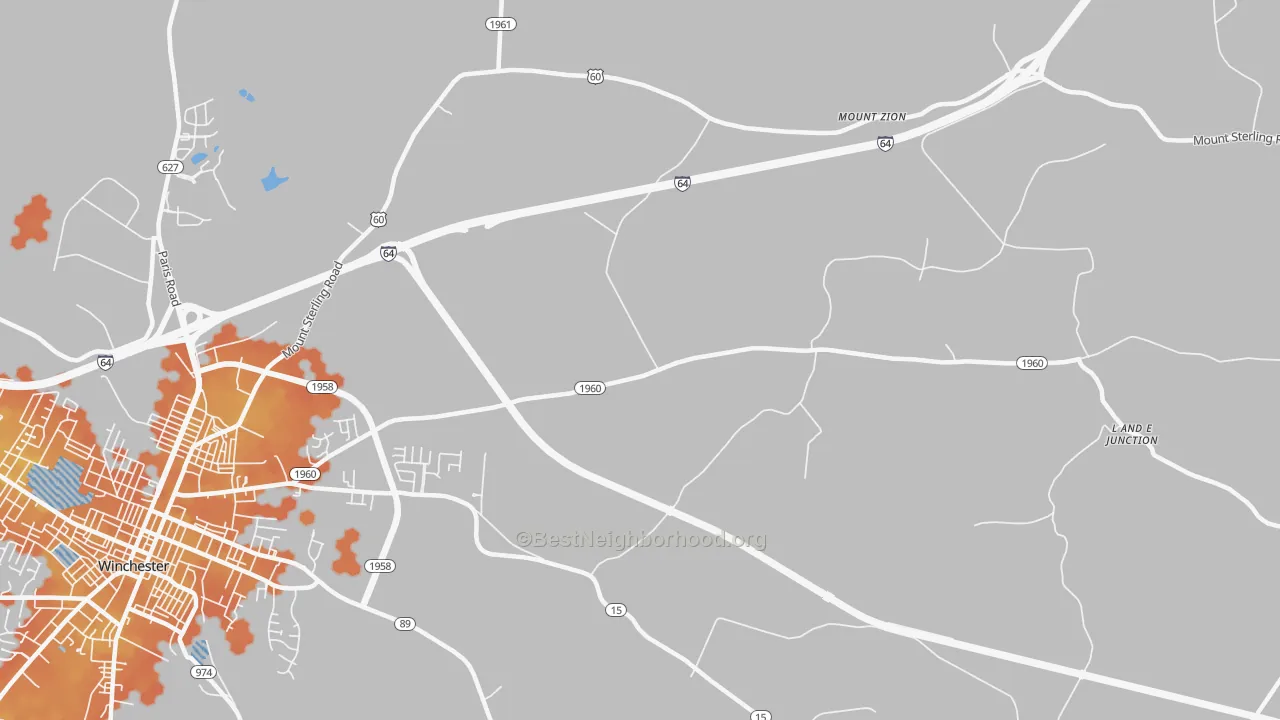 Bike Grade map of Hootentown, KY