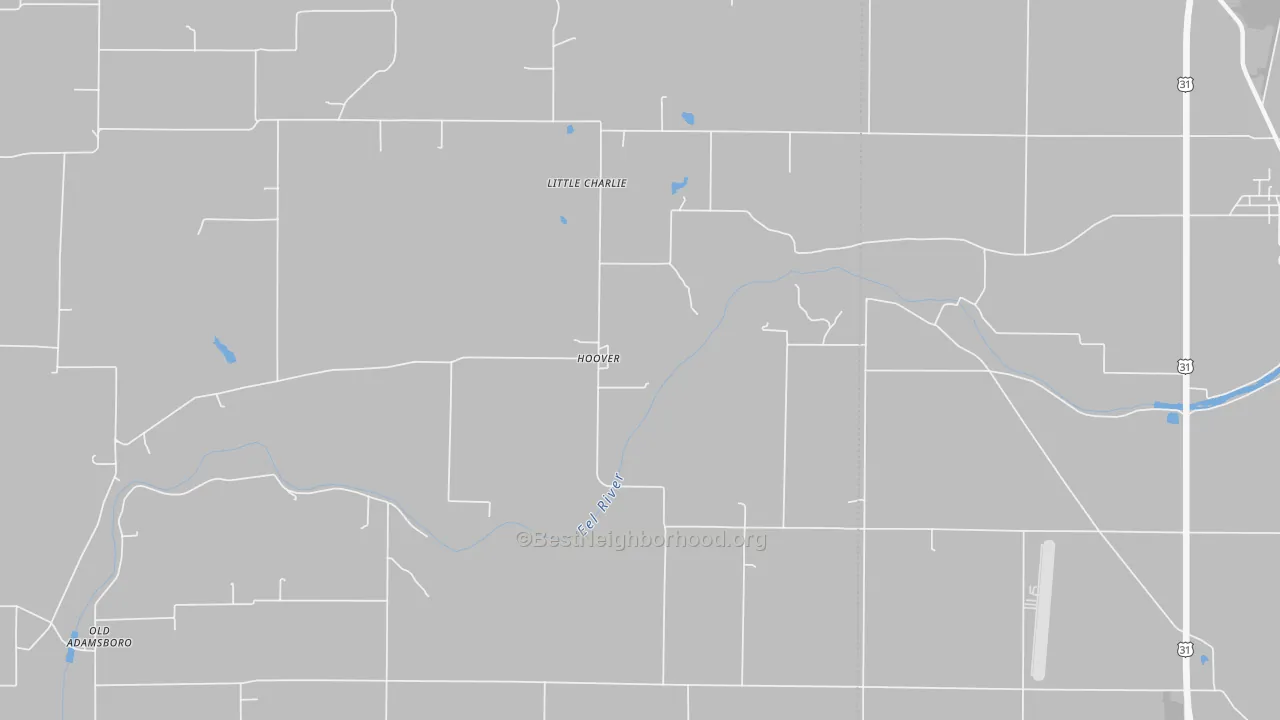 Bike Grade map of Hoover, IN