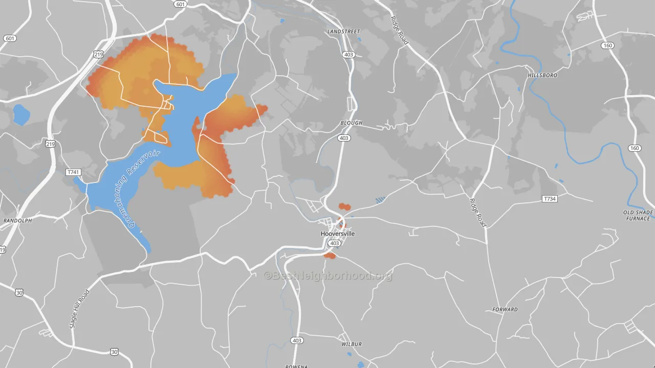 Bike Grade map of Hooversville, PA