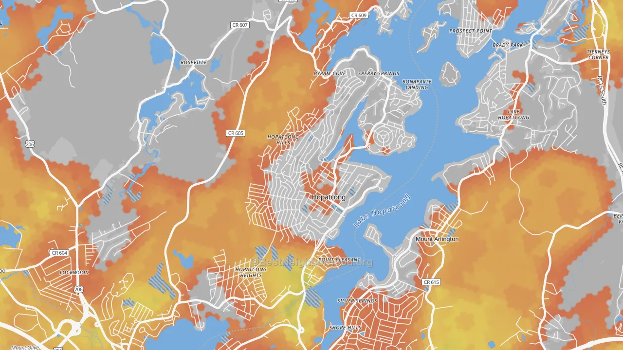 Bike Grade map of Hopatcong, NJ
