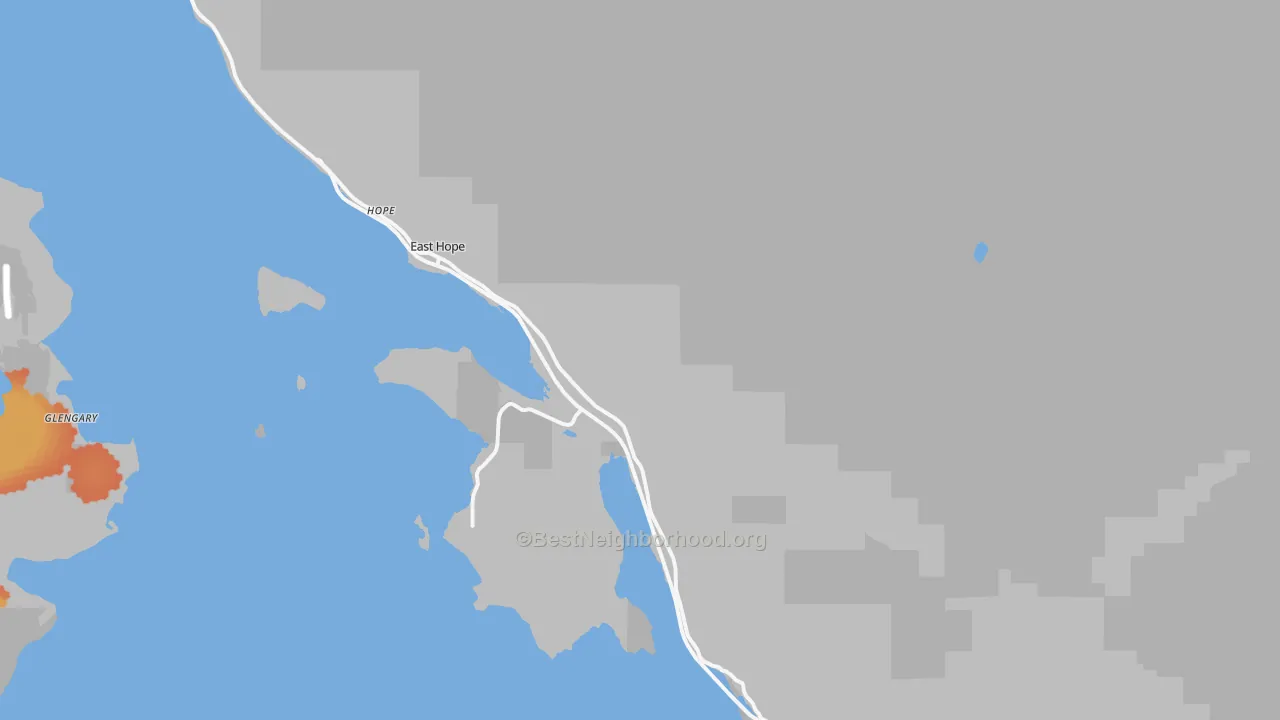 Bike Grade map of Hope, ID