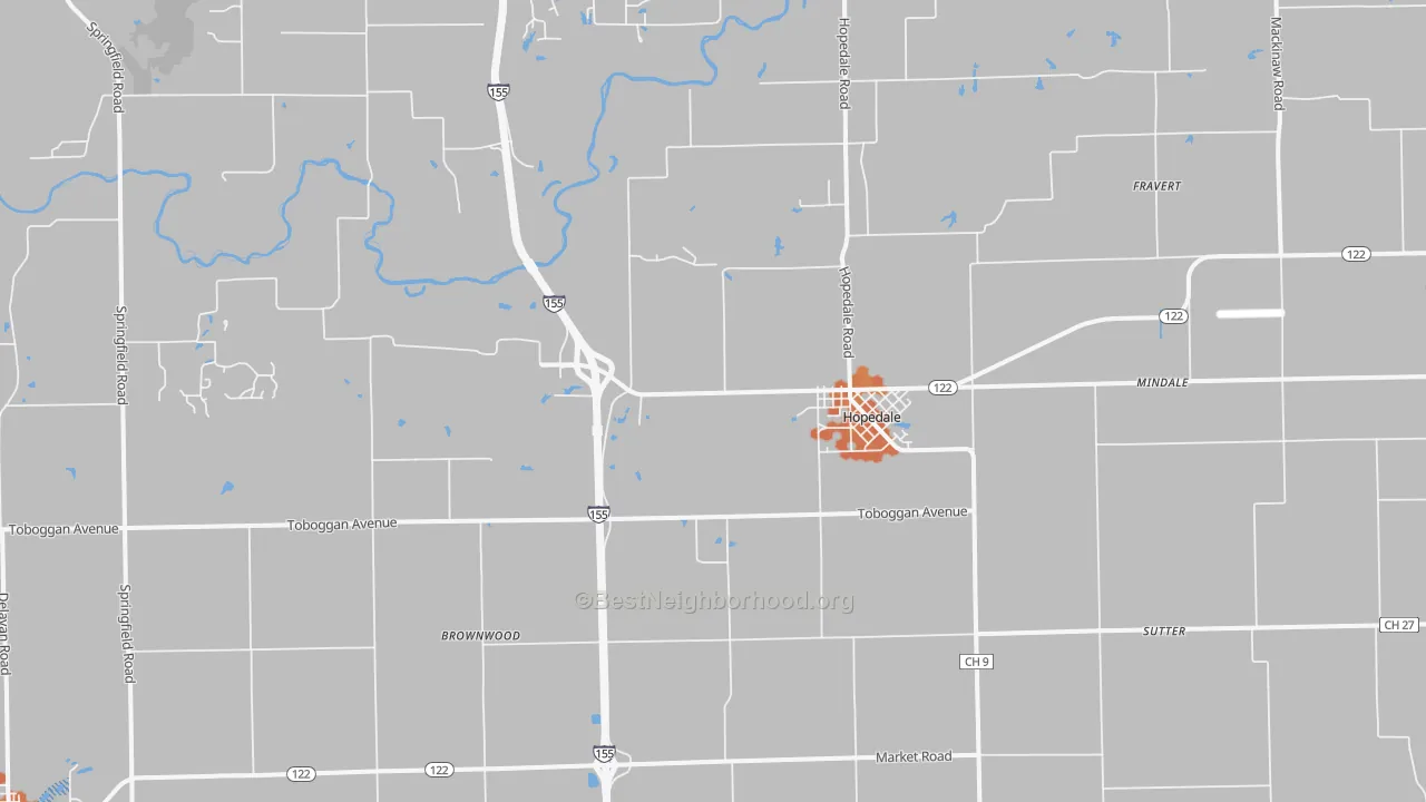 Bike Grade map of Hopedale, IL