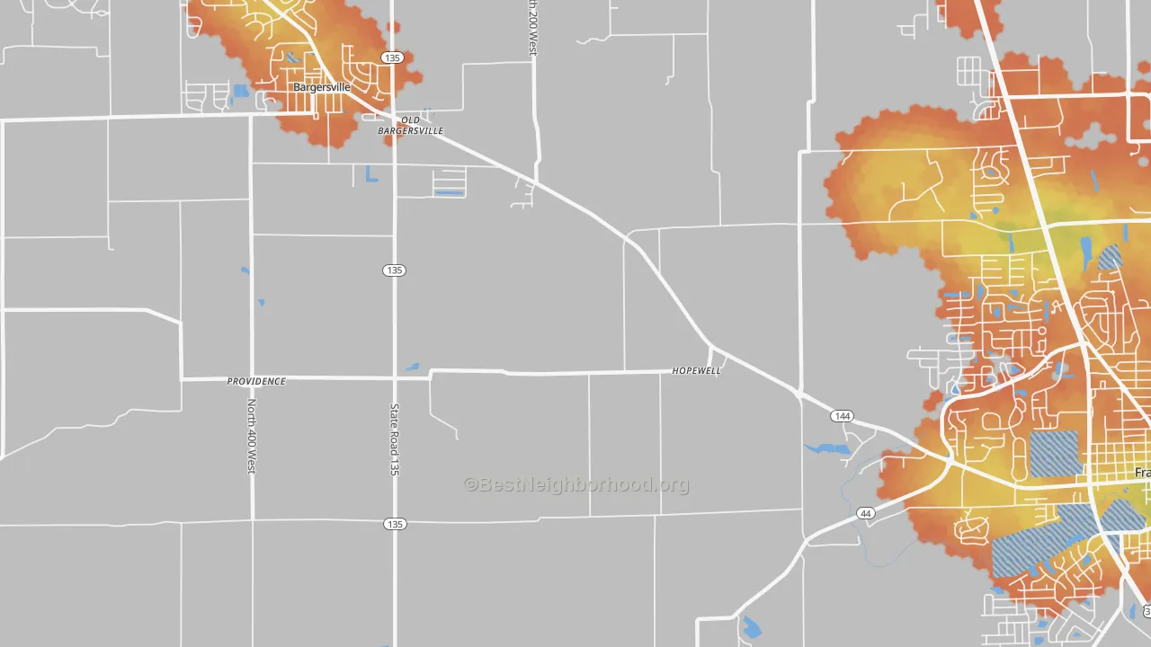 Bike Grade map of Hopewell, IN