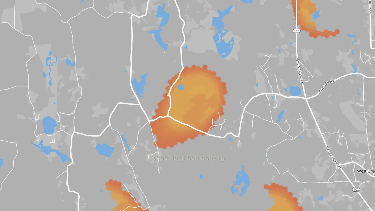 Bike Grade map of Hopkins Hollow, RI