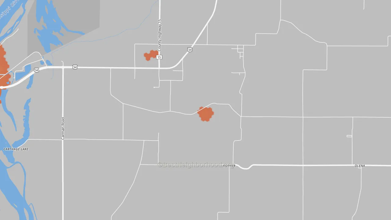 Bike Grade map of Hopper, IL