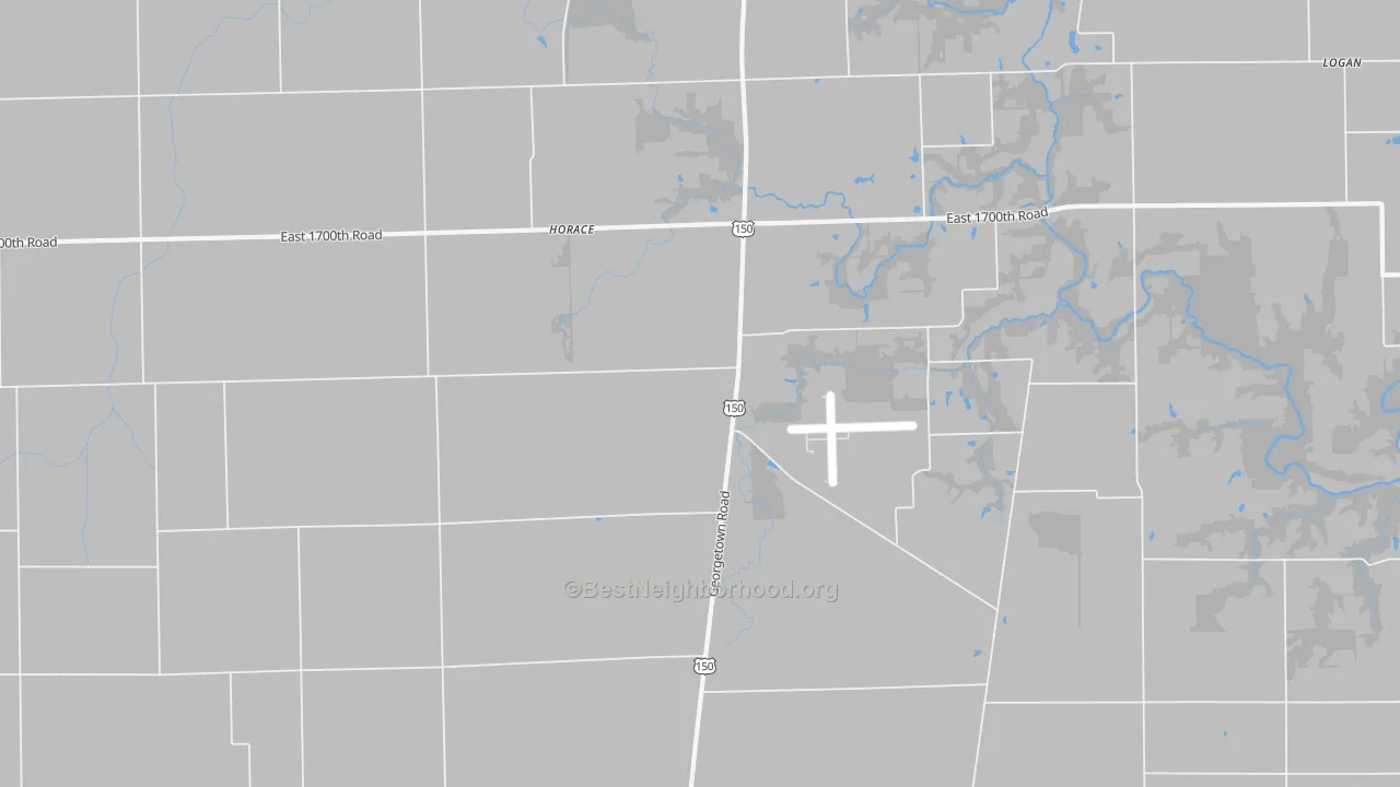 Bike Grade map of Horace, IL