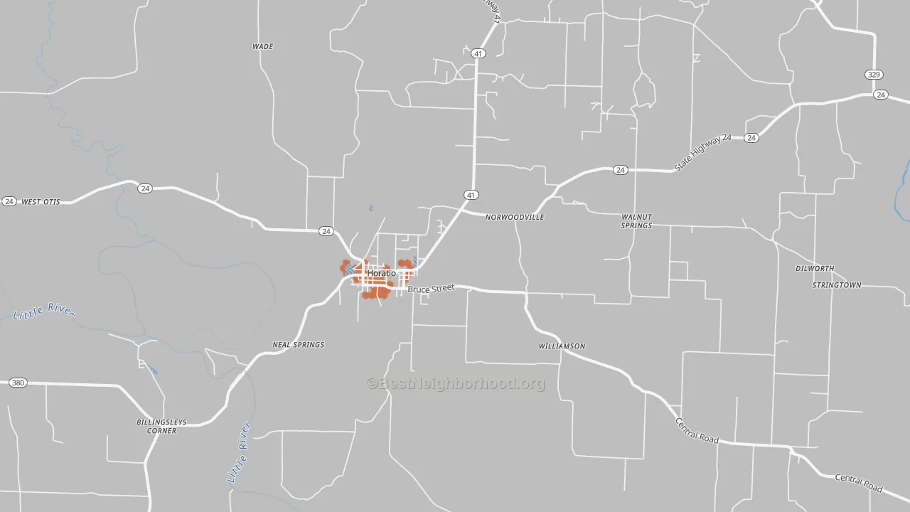 Bike Grade map of Horatio, AR