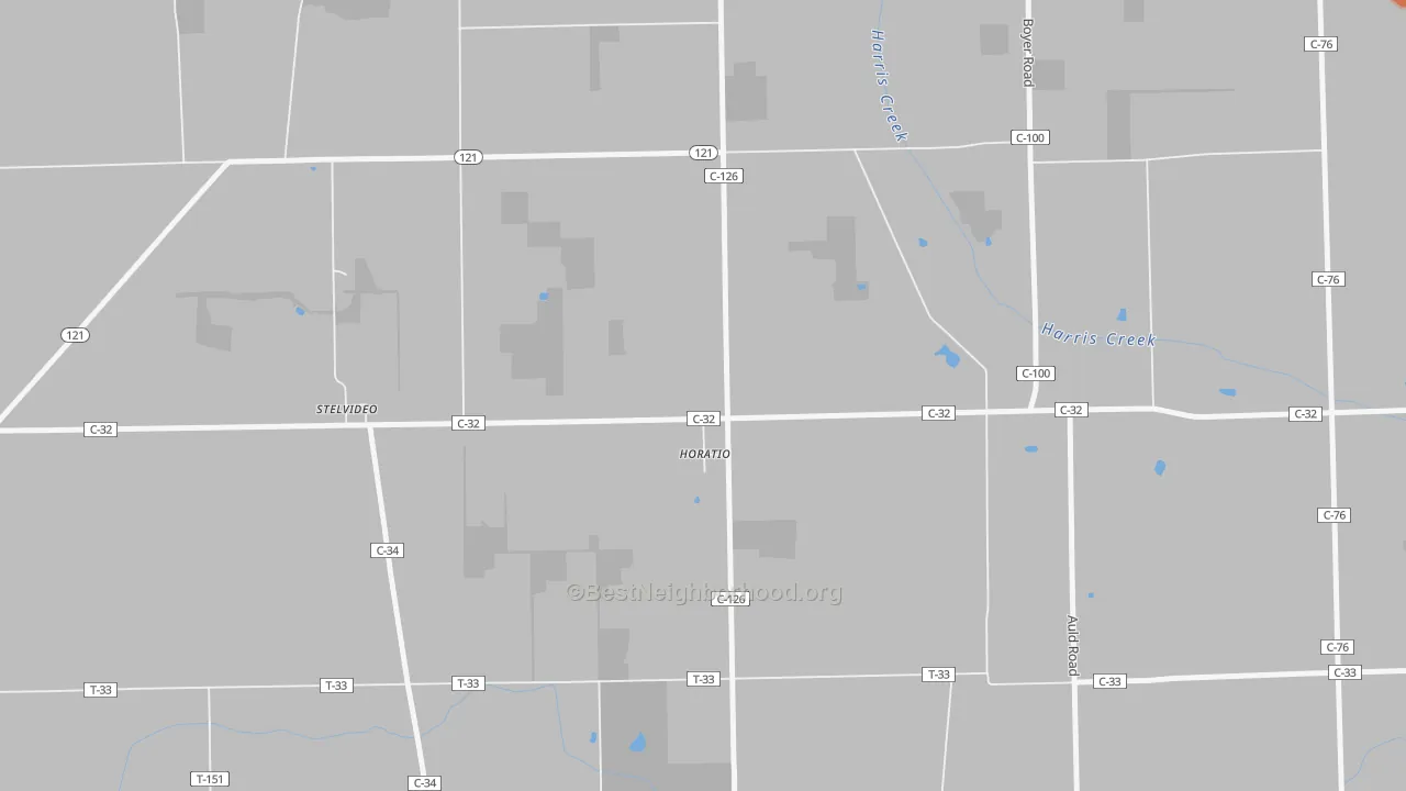 Bike Grade map of Horatio, OH