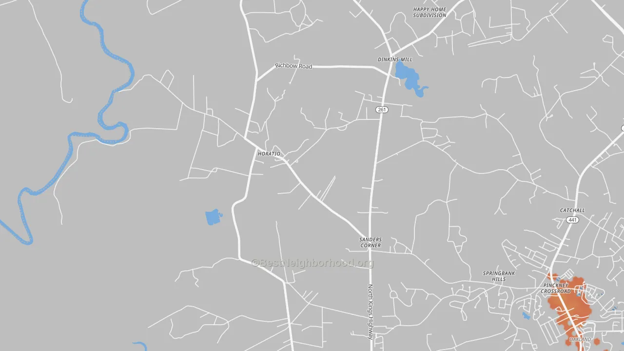 Bike Grade map of Horatio, SC