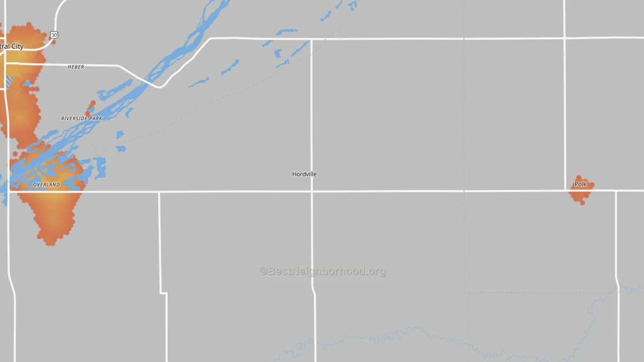 Bike Grade map of Hordville, NE