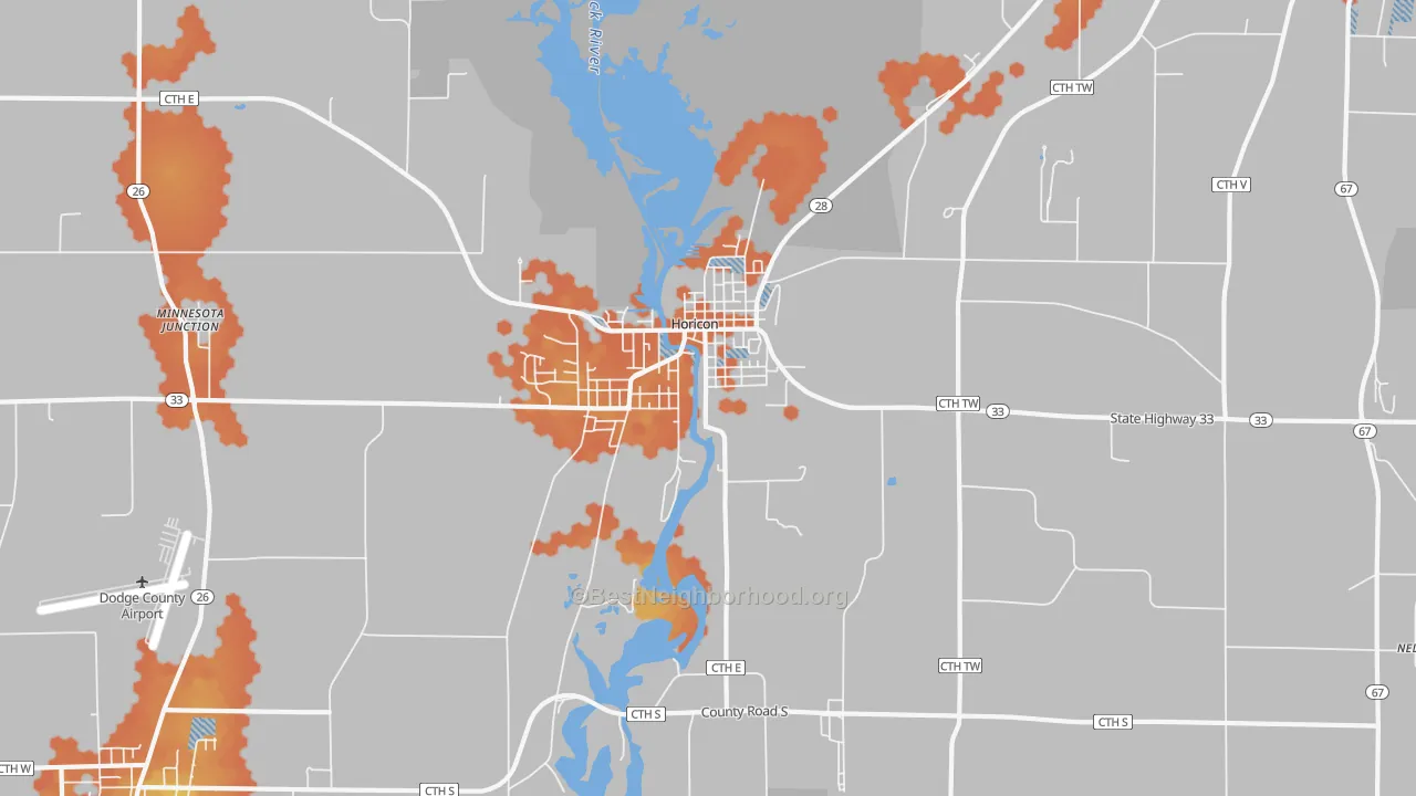 Bike Grade map of Horicon, WI