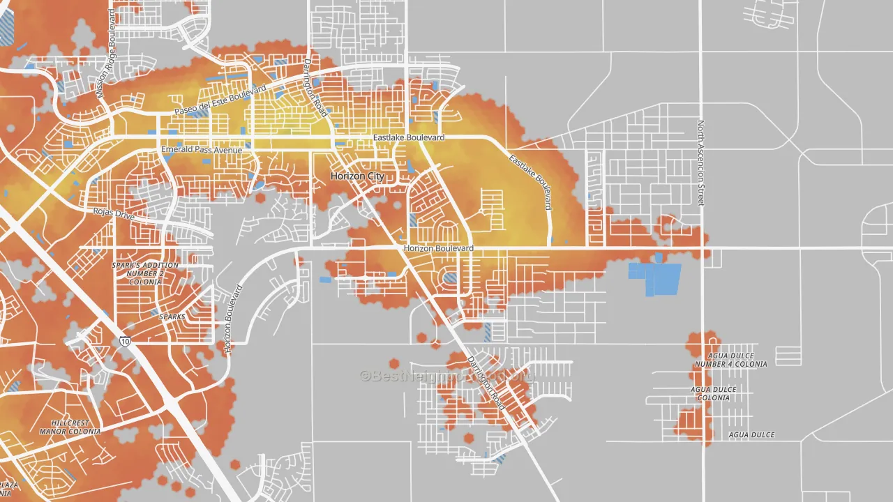 Bike Grade map of Horizon City, TX