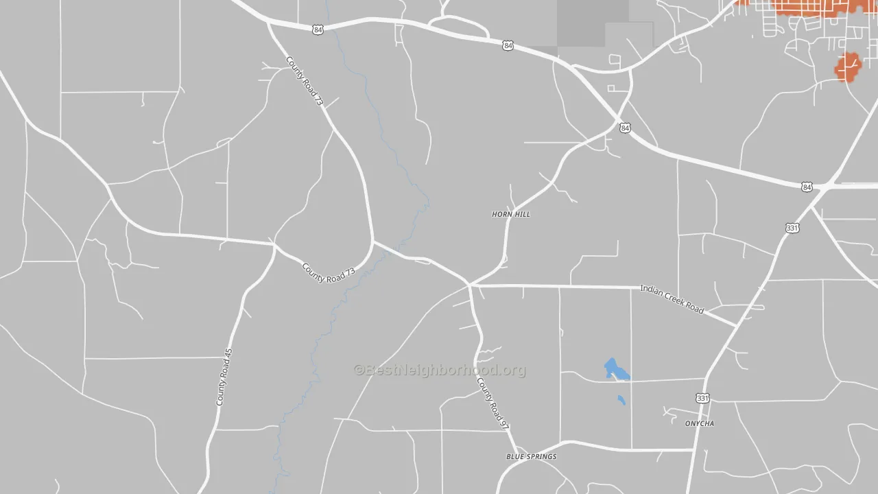 Bike Grade map of Horn Hill, AL