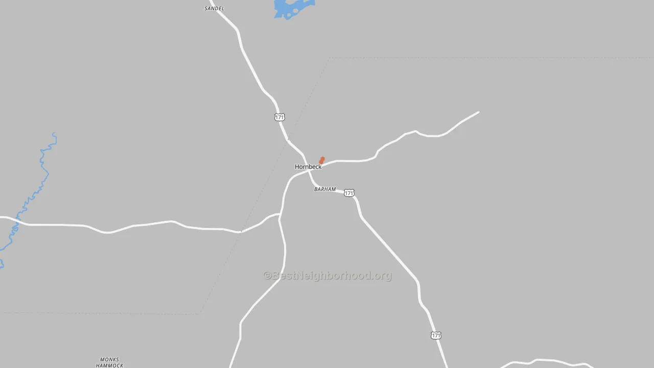 Bike Grade map of Hornbeck, LA