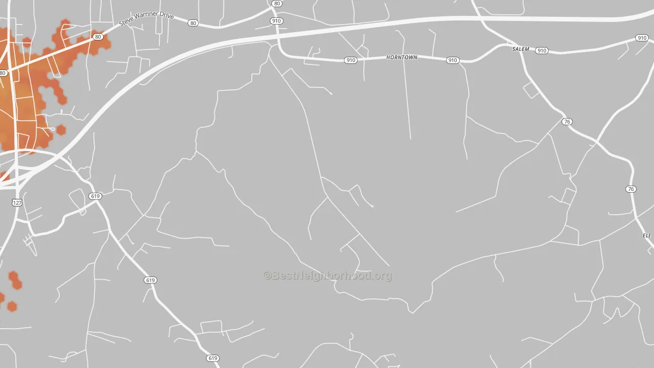 Bike Grade map of Horntown, KY