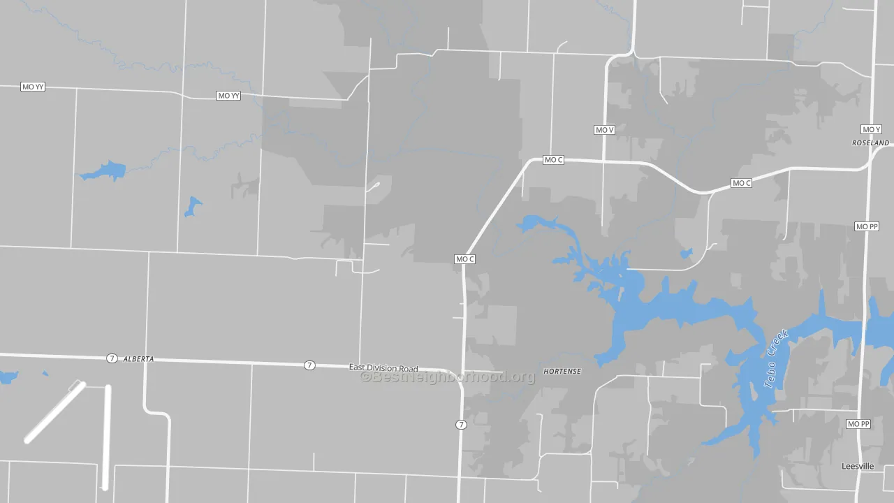 Bike Grade map of Hortense, MO
