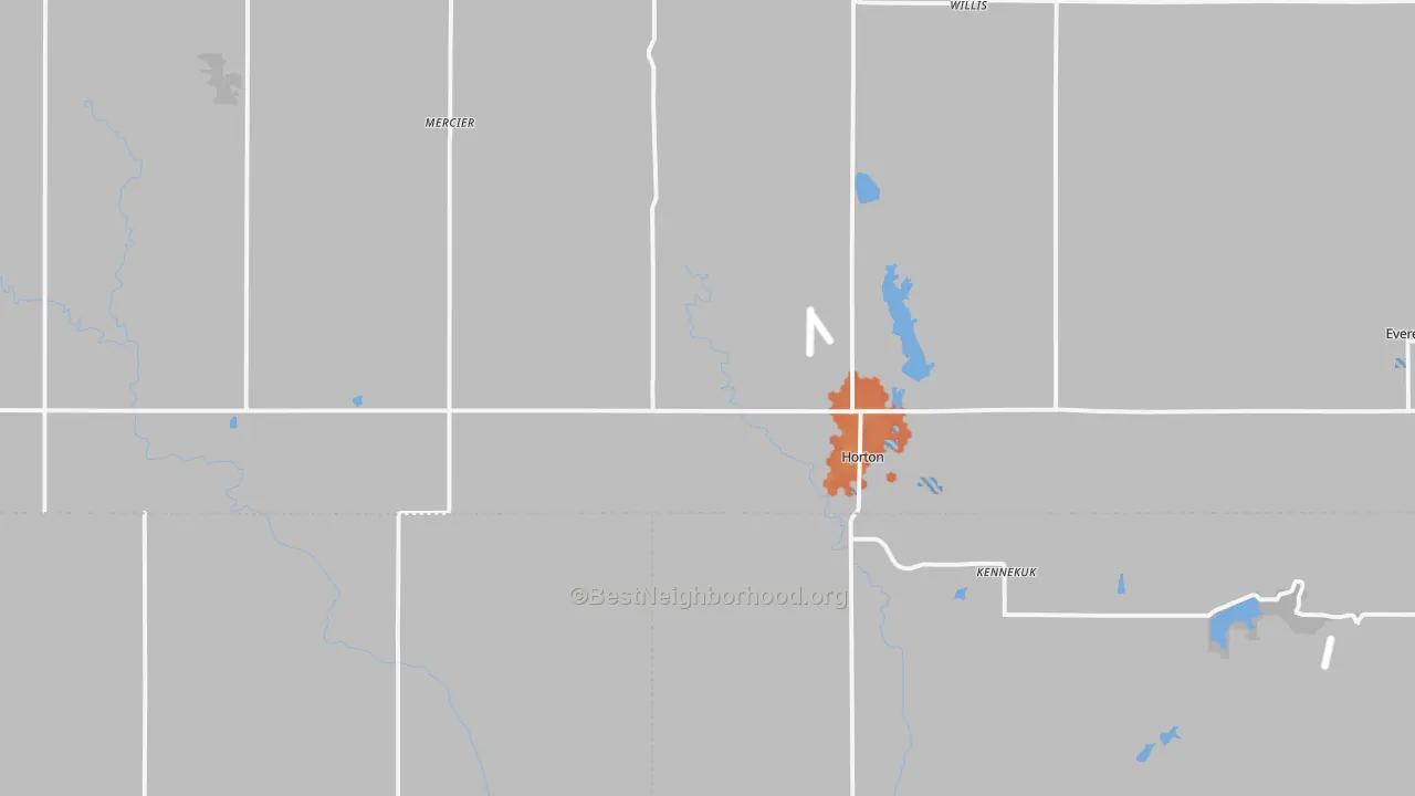 Bike Grade map of Horton, KS