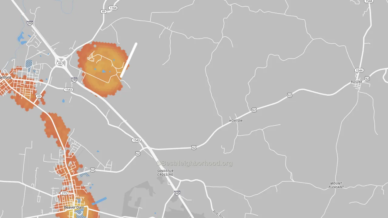Bike Grade map of Horton, KY
